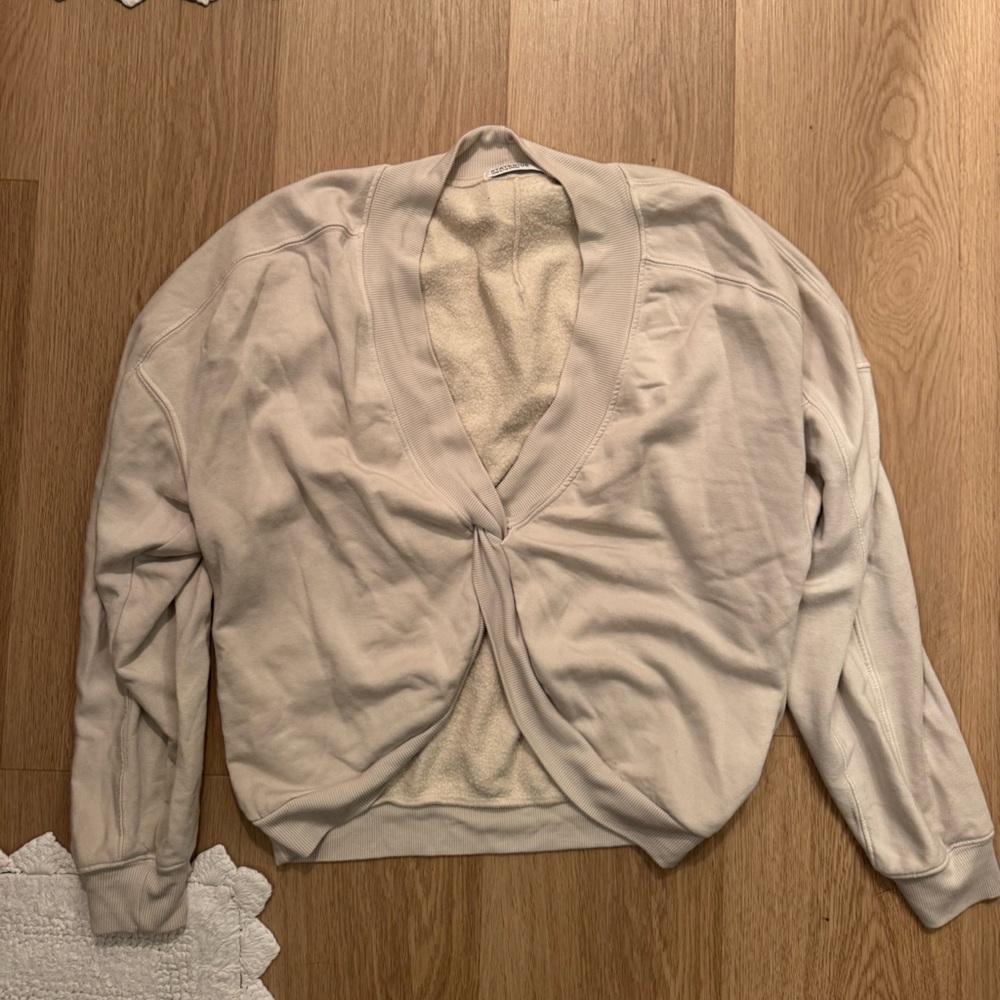 Stateside softest fleece stone Twist Front Sweatshirt
